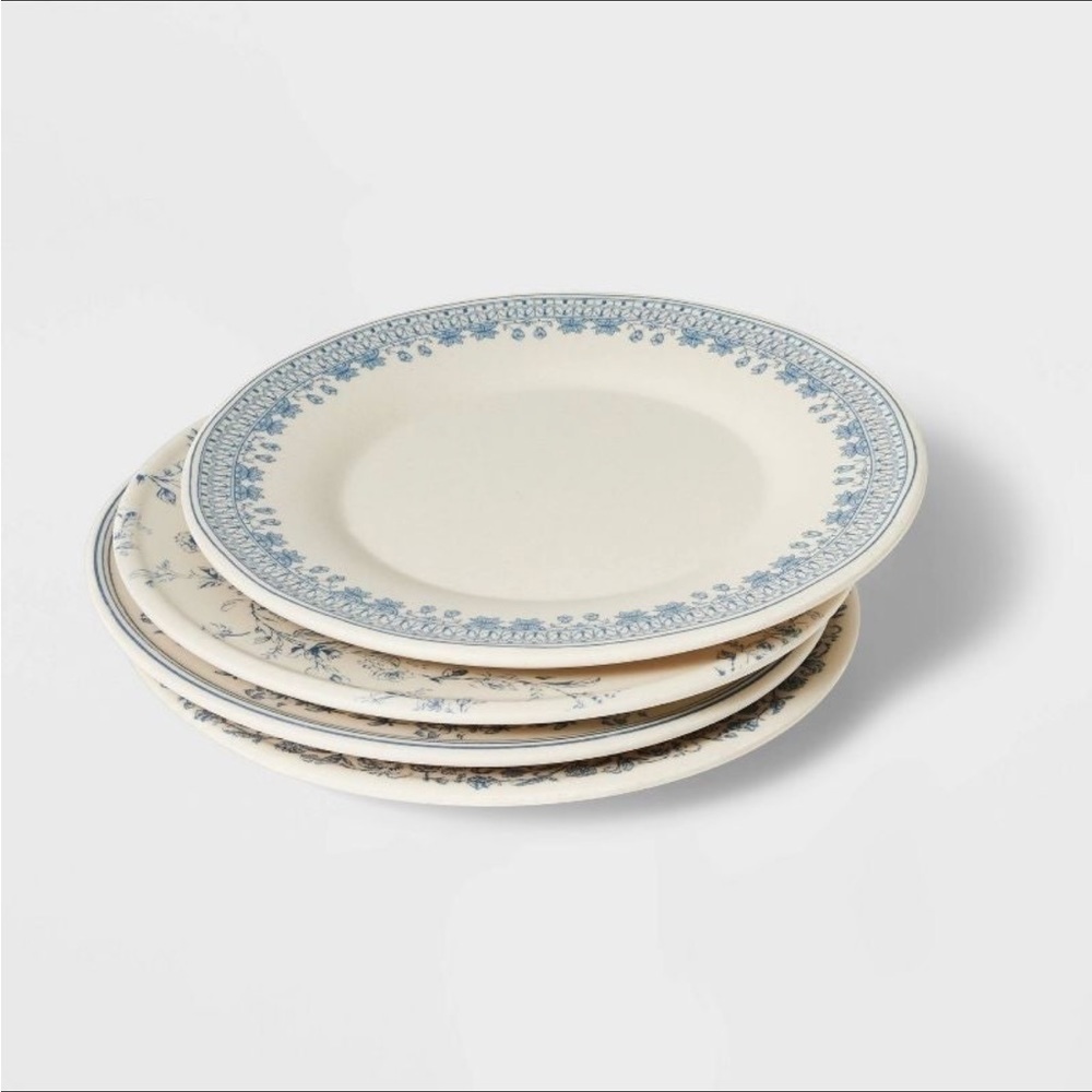 4pc 8.5" Melamine Mixed Pattern Salad Plate Set - Threshold Studio McGee